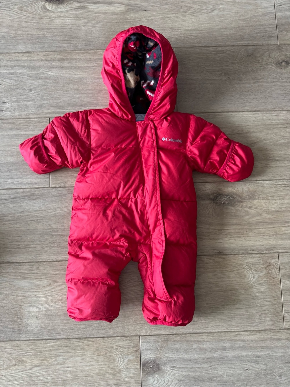 Columbia Snuggly Bunny Down Bunting Snowsuit Red 0-3 Months Baby